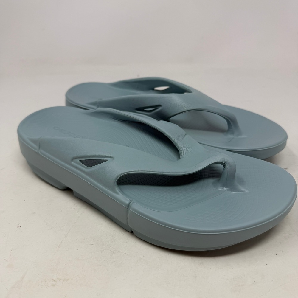 OOFOS OOmega OOriginal Sandals Womens 7 Slate Blue Platform Recovery EUC